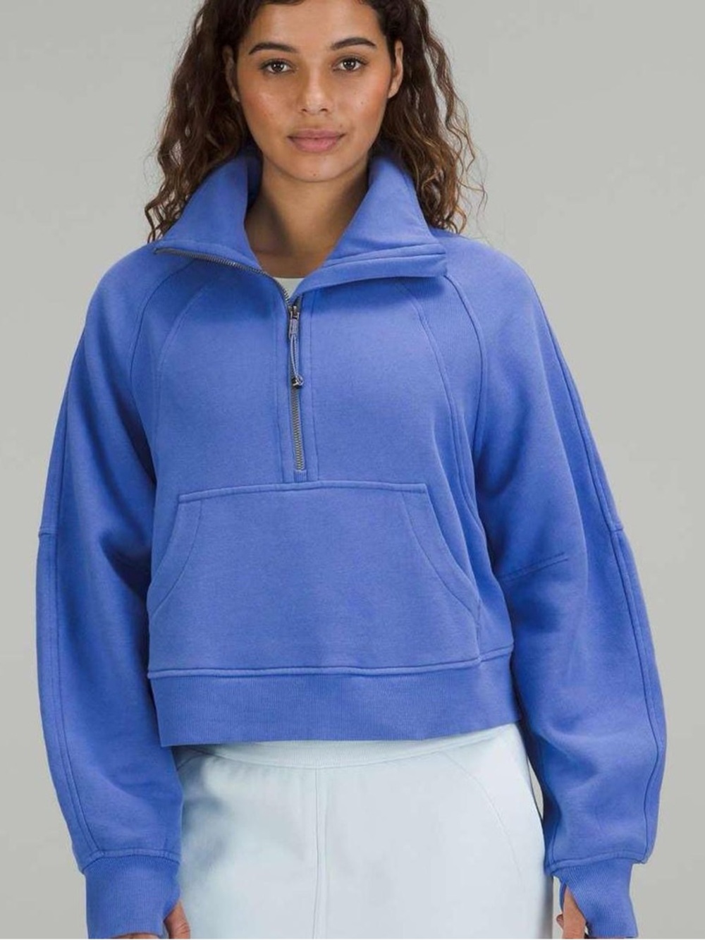 Lululemon blue scuba half zip Oversized Funnel Neck Half Zips size xl/xxl